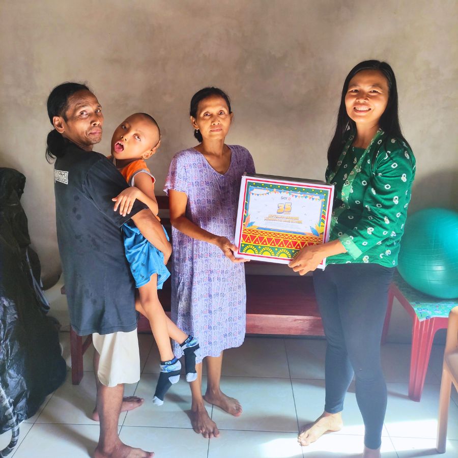 Women artisans from the Rajut Nusa community in Yogyakarta working together to create handmade crochet products.